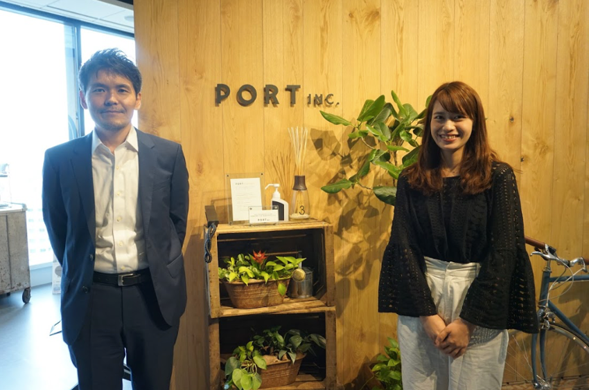 ポート株式会社 地方創生支援室 大村智一さん（左）と池内沙也さん（右）